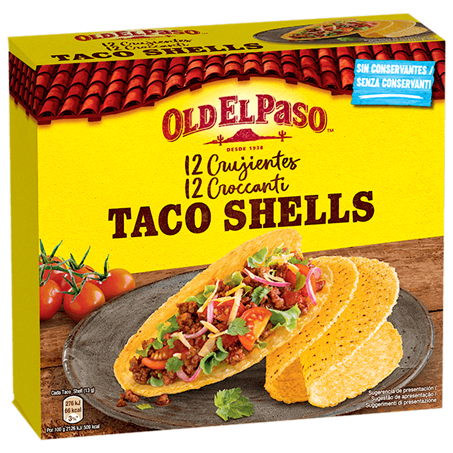 una confezione di Old El Paso Taco Shells